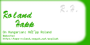 roland happ business card